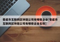 娄底市互联网区块链公司有哪些企业[娄底市互联网区块链公司有哪些企业名称]