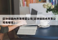 区块链国内开发项目公司[区块链技术开发公司有哪家]